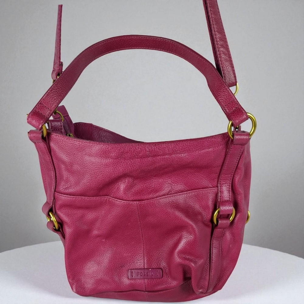 Fossil Pink Leather Shoulder Bag
